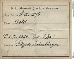 Etiketten zu Gold (NHMW-MIN-Aa1376)